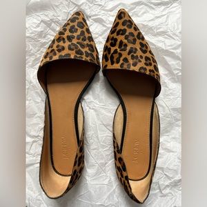 JCREW CALF HAIR LEOPARD FLATS